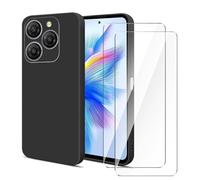 Wanglaism Coque Compatible avec Blackview Shark 9 5G avec 2 Pièces Verre Trempé, Coque Housse de Protection Silicone Antichoc Mince Douce Noir