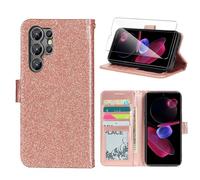 Wanglaism Étui pour Oukitel C61/Oukitel C61 Pro, avec 1 Protection d'écran en Verre trempé, étui à Rabat en Cuir avec Porte-Cartes(Or Rose)