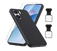 Wanglaism Noir Housse pour Oukitel C58 / Oukitel C58 Pro Coque + 1 Protections d'écran en Verre trempé+2 Bouchons Anti-poussières pour téléphone Portable