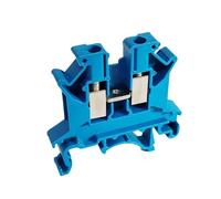 wanglan 10Pcs 2.5 Terminal Block UK2.5B Screw Connection Connect Strip 5mm² Cable Electrical Din Rail Wire Connector(UK2.5B-Blue)