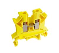 wanglan 10Pcs 2.5 Terminal Block UK2.5B Screw Connection Connect Strip 5mm² Cable Electrical Din Rail Wire Connector(UK2.5B-Yellow)