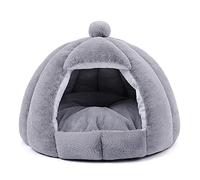 Wangle Grand lit igloo pour animal domestique, 50 x 40 cm, doux et chaud, pour chats/petits chiens, gris
