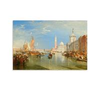 WANGLIDD Décoration murale à suspendre Venise - Le Dogana et San Giorgio Maggiore par Joseph Mallord William Turner - Décoration murale pour chambre à coucher - Sans cadre - 20 x 30 cm