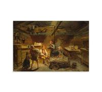 WANGLIDD Impression sur toile Adolph Tidemand « A Boy Bringing Home A Sick Lamb » (1864) - Décoration murale moderne pour chambre à coucher - Sans cadre - 50 x 75 cm