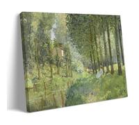 WANGLIDD Impression sur toile représentant Alfred Sisley The Rest by The Stream - Décoration murale - Idée cadeau - 50 x 75 cm