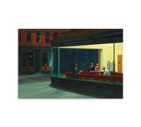 WANGLIDD Nighthawks by Edward Hopper Peinture sur toile Impression sur toile Photo Peinture Décoration d'intérieur Sans cadre 20 x 30 cm