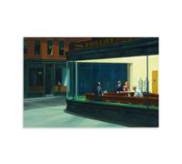 WANGLIDD Poster Edward Hopper - Nighthawks - Impression sur toile pour chambre à coucher, décoration d'intérieur, sans cadre, 50 x 75 cm