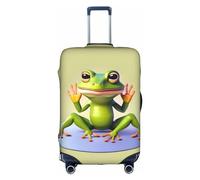 WANGLO Housse de valise - Sortir et voyager - Voyage d'affaires essentiel et léger, tout couvert et ajustement unique La grenouille amusante faisant du yoga, blanc, M