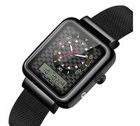 WangLx Watch Acier Inoxydable Montre de Sport de Mode à Quartz Analogique Etanche Luxe Mode Date Calendrier Design Simple Mince Montres pour Hommes Entreprise Décontractée Classique, Black