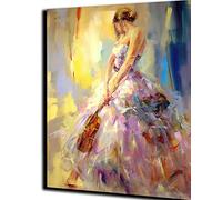 WANGMAOMAO Peinture par Numéro Adulte Portrait d'une femme violoniste 40x50cm Bricolage Tableau Peindre par Nombre pour Enfants Jouets à peindre cadeauxHome Decor -sans cadre