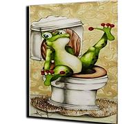 WANGMAOMAO Peinture par Numero pour Adultes Enfants Seniors Débutant Grenouille sur les toilettes Peinte avec Brosses et peintures acryliques Décoration de meubles art mural 40X50CM -sans cadre