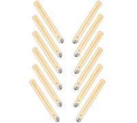 WANGPEI Lot de 12 ampoules LED E27 T30-300 mm Edison vintage en verre ambré 6 W (équivalent à une ampoule halogène de 50 W) 500 lm Blanc chaud 2700 K Intensité non variable