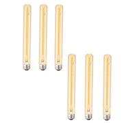 WANGPEI Lot de 6 ampoules LED E27 T30-300 mm Edison vintage en verre ambré 6 W (équivalent à une ampoule halogène 50 W) 500 lm Blanc chaud 2700 K Intensité non variable E27