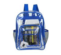 WANGQIQI Sac Transparenter Rucksack Haltbarer Aus PVC Mit Verstärkten Gürteln Und Großer Kapazität-blau-groß42*33 * 17