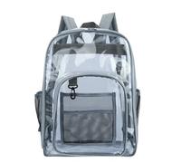 WANGQIQI Sac Transparenter Rucksack Haltbarer Aus PVC Mit Verstärkten Gürteln Und Großer Kapazität-grau-groß42*33 * 17
