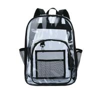 WANGQIQI Sac Transparenter Rucksack Haltbarer Aus PVC Mit Verstärkten Gürteln Und Großer Kapazität-schwarz-groß42*33 * 17