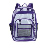 WANGQIQI Sac Transparenter Rucksack Haltbarer Aus PVC Mit Verstärkten Gürteln Und Großer Kapazität-lila-groß42*33 * 17