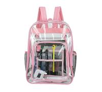 WANGQIQI Sac Transparenter Rucksack Haltbarer Aus PVC Mit Verstärkten Gürteln Und Großer Kapazität-rosa-groß42*33 * 17
