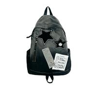 WANGQIQI Sac Y2k Women's Washed Canvas Backpack Girls Gothic Punk Lolita Gradient School Sacs College Student-noir-39 * 10 30