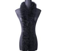 wangruida Boa en plumes de marabout duveteuses de 1,8 m pour loisirs créatifs, couture, garniture, maison, fête de mariage, décoration de Noël (50 g, noir)