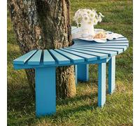 WANGRUIERHA Banc de Jardin Incurvés pour L'extérieur, Banc Semi Circulaire en Bois, Assemblage Libre, Convient aux Jardins, Cours et Parcs(Blue)