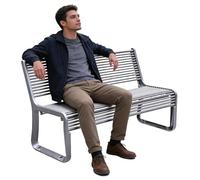 WANGRUIERHA Banc de Parc avec Dossier, Banc Exterieur Jardin en Métal de 150 Cm, Idéal pour Les Quartiers Résidentiels, Les Cours, Les Zones Résidentielles et Les Jardins(White)