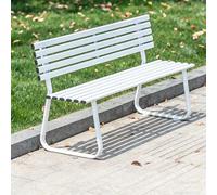 WANGRUIERHA Banc Exterieur Jardin aux intempéries, en métal, Capable de Supporter Une Charge de 300 kg, Idéal pour Les Jardins, Les Parcs, Les pelouses et Les Cours(White)
