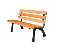 WANGRUIERHA Banc Exterieur Jardin en Métal avec Dossier, Assise en Bois Massif, Résistant au Vent et à la Pluie, Adapté aux Jardins, Parcs, Patios et Pelouses(120x55x71cm/47x22x28in)