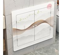 WANGRUIERHA Cache Radiateur en Panneau Haute Densité, Cache Radiateur pour la Maison, Poignée de Porte en Bois, Aucun Perçage Requis, Conception de Porte Magnétique(60x60cm/24x24in)