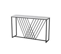 WANGRUIERHA Console D'entrée avec Plateau en Marbre, Style Nordique, Décoration Minimaliste, Idéale pour Les Entrées, Les Halls, Les Salons et Les Balcons(Black,140x30x80cm/55x12x31in)