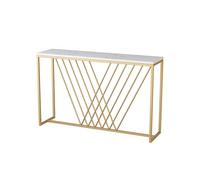 WANGRUIERHA Console D'entrée avec Plateau en Marbre, Style Nordique, Décoration Minimaliste, Idéale pour Les Entrées, Les Halls, Les Salons et Les Balcons(Gold,120x30x80cm/47x12x31in)