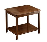 WANGRUIERHA Petite Table Basse Pas Cher en Bambou, Table Basse Japonaise, Rangement à Double Niveau, Convient aux Canapés, aux Baies Vitrées, aux Chambres à Coucher(Brown,50x50x40cm/20x20x16in)