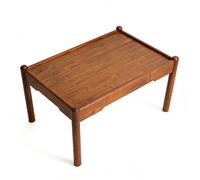 WANGRUIERHA Table Basse Bois Massif en Bambou, Table Basse Pas Cher Rectangulaire, Convient aux Chambres à Coucher, aux Baies Vitrées, aux Balcons, aux Salons(Brown,60x40x46cm/24x16x18in)