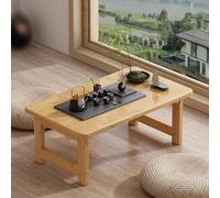 WANGRUIERHA Table Basse Bois Massif Pliable, Petite Table Basse Tatami, en Bois Massif de Nanmu, Convient aux Chambres à Coucher, Salons, Appartements(Yellow,80x40x45cm/31x16x18in)