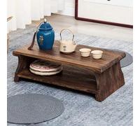 WANGRUIERHA Table Basse Japonaise rectangulaire Marron en Bois Massif, Table Basse Pas Cher Pliant, idéale pour Les Chambres, Les Bureaux, Les Appartements(60x30x20cm/24x12x8in)