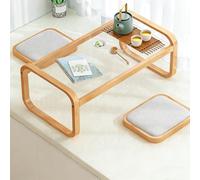 WANGRUIERHA Table Basse Rectangulaire Translucide, Table Basse Pas Cher en Bois de Bambou, Idéales pour Les Salons, Les Vérandas, Les Salons de Thé et Les Chambres(Yellow,80x41x31cm/31x16x12in)