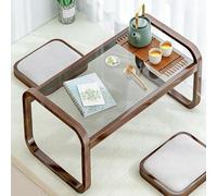WANGRUIERHA Table Basse Rectangulaire Translucide, Table Basse Pas Cher en Bois de Bambou, Idéales pour Les Salons, Les Vérandas, Les Salons de Thé et Les Chambres(Brown,60x41x31cm/24x16x12in)