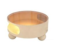 WANGRUIERHA Table Basse Ronde avec Espace de Rangement, Table Basse Pas Cher Centrale à Double Plateau en Acier au Carbone, Idéale pour Les Appartements, Les Salons(55x55x30cm/22x22x12in)