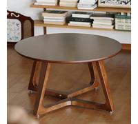 WANGRUIERHA Table Basse Ronde D'intérieur, Table Basse Pas Cher, Idéale pour Les Jardins, Les Vérandas, Les Balcons et Les Salons, Facile à Assembler(Brown,80x80x46cm/31x31x18in)