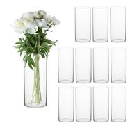 wangsdjy Lot de 12 vases cylindriques en verre transparent de 15 cm pour centres de table de mariage, décoration de fête, décoration d'intérieur, bougies flottantes, décorations de table, réceptions