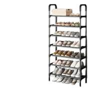 WANGSHAOWEI Etagere Chaussure Étagère à Chaussures Pliable 3/4/5 Niveaux, Organiseur de Tendance en métal, Gain Place for Le Salon, étagère d'angle Noire(7 Layers)