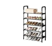 WANGSHAOWEI Etagere Chaussure Étagère à Chaussures Pliable 3/4/5 Niveaux, Organiseur de Tendance en métal, Gain Place for Le Salon, étagère d'angle Noire(5 Layers)