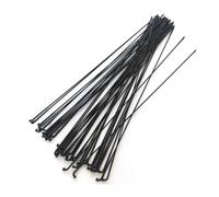 WANGSHAOWEI Rayons De VéLo Rayons Ronds 14G Noirs Triple Butted INOX J Bend Straight Pull Racing 2.0-1.5(24pcs J Bend)