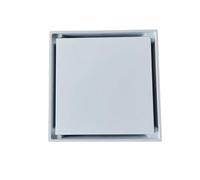 WANGSHAOWEI Siphon De Sol Drain de Douche en Laiton Drain de Sol de Salle de Bain Insert de carrelage Drain de Sol carré 100X100 Siphon De Sol Exterieur(White)