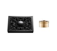 WANGSHAOWEI Siphon De Sol Drain Noir en Laiton for Salle de Bain, carré carré for Salle de Douche, piège à déchets, Grille à déchets avec Drains de Cheveux 10x10cm Siphon De Sol Exterieur(D1)