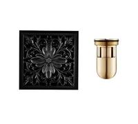 WANGSHAOWEI Siphon De Sol Drain Noir en Laiton for Salle de Bain, carré carré for Salle de Douche, piège à déchets, Grille à déchets avec Drains de Cheveux 10x10cm Siphon De Sol Exterieur(G2)