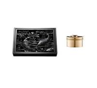 WANGSHAOWEI Siphon De Sol Drain Noir en Laiton for Salle de Bain, carré carré for Salle de Douche, piège à déchets, Grille à déchets avec Drains de Cheveux 10x10cm Siphon De Sol Exterieur(B1)