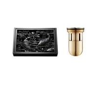 WANGSHAOWEI Siphon De Sol Drain Noir en Laiton for Salle de Bain, carré carré for Salle de Douche, piège à déchets, Grille à déchets avec Drains de Cheveux 10x10cm Siphon De Sol Exterieur(B2)