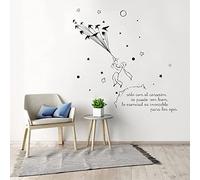 WANGSHUAIS Stickers muraux noirs et blancs - Le Petit Prince citations classiques chambre salon bureau décoration murale stickers muraux en vinyle imperméable 57 cm x 50 cm
