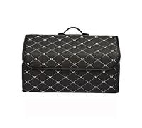 Voiture Cuir Coffre Organisateur pour Renault Arkana Clio Vel Satis Scenic Sandero Grande Capacité Imperméable Pliante Coffre Boîte Rangement Sacs Accessoires,Blackwhite-M